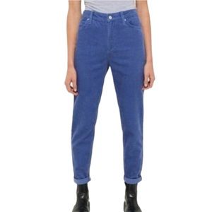 Bdg Mom High Rise Pants Blue Corduroy Urban Outfitters
